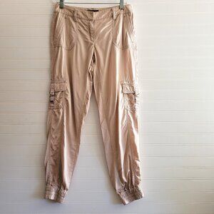 White House Black Market Pants Womens Size 0 Light Beige Cargo Jogger Pockets